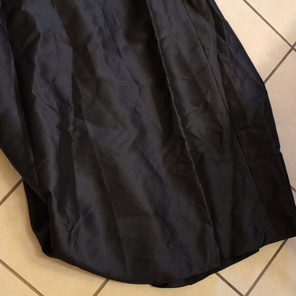 NWT Alfred Sung Bow One-Shoulder Satin Trumpet Gown Black Size 10 - Picture 3 of 14